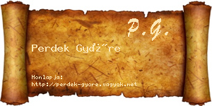 Perdek Györe névjegykártya